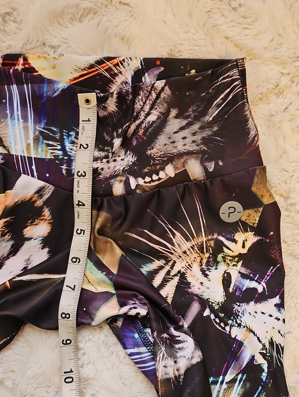PROTOKOLO Athletic wear Leggings Multicolor Abstract Animal Print Size S/M - Picture 7 of 9